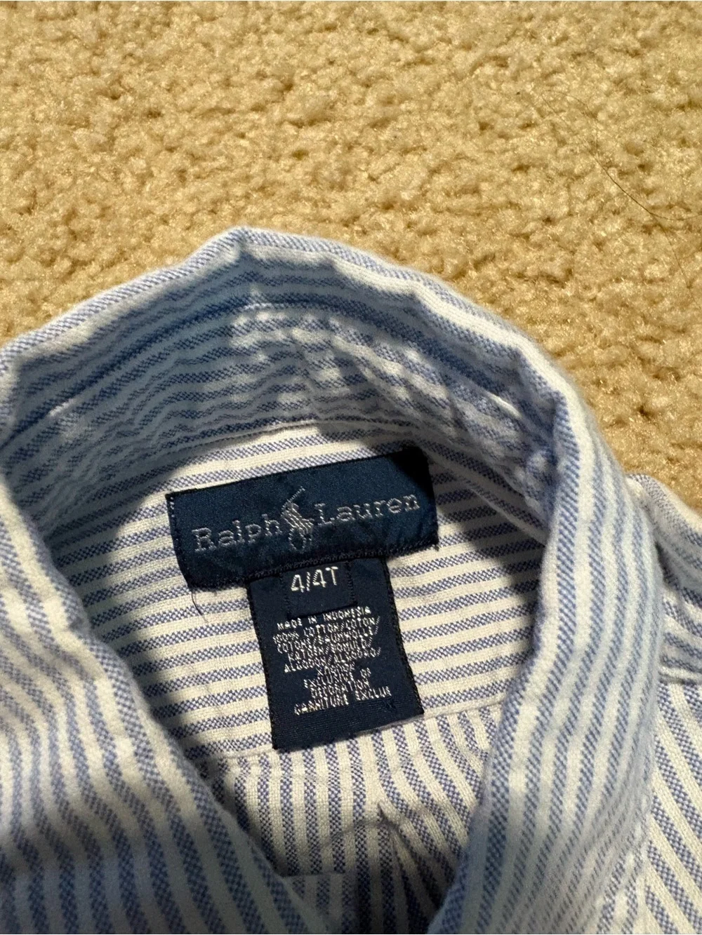 Ralph Lauren Boys’ Light & Navy Blue Button-Down Shirt Set